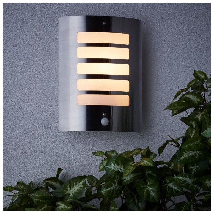 Applique extérieure avec détecteur TODD Acier - Brilliant - 1x60W -