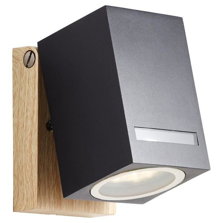 Applique extérieure GALENI - BRILLIANT - noir/naturel - métal/verre