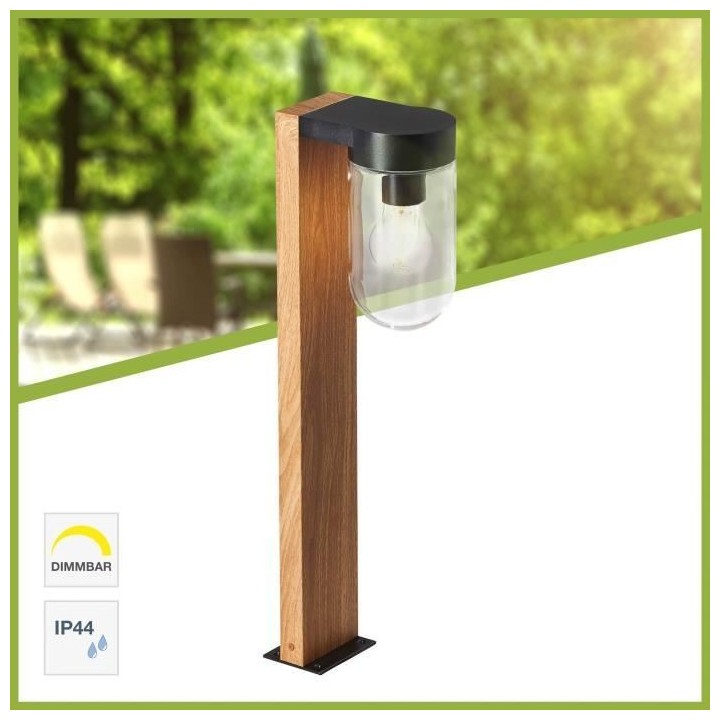 Borne extérieure CABAR - BRILLIANT - bois foncé/noir - métal/verre