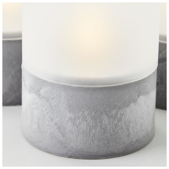 Lot 3 Lampes a poser LED BOUGIE BRILLIANT - 2500K - Plastique et verre