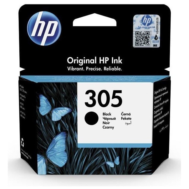 HP 305 Cartouche d'encre noire authentique (3YM61AE) pour HP DeskJet 2