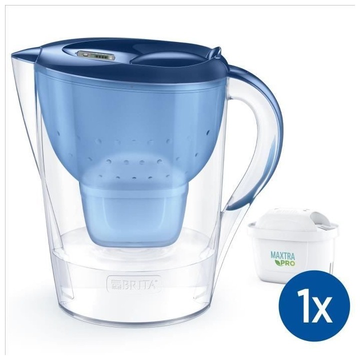 BRITA Carafe filtrante Marella XL bleue + 1 cartouche filtrante MAXTRA