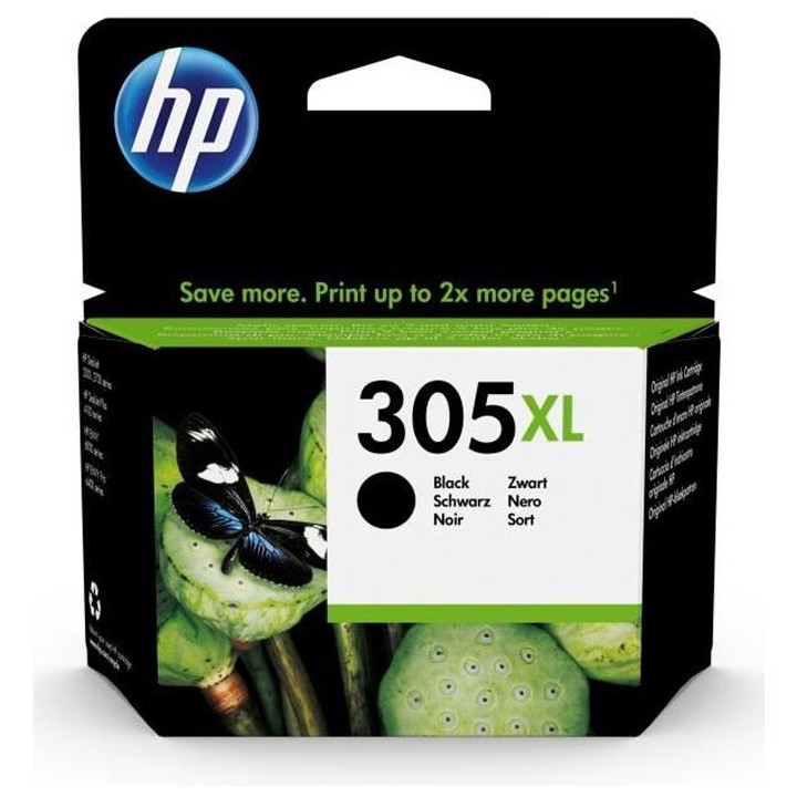 HP 305XL Cartouche d'encre noire grande capacité authentique (3YM62AE
