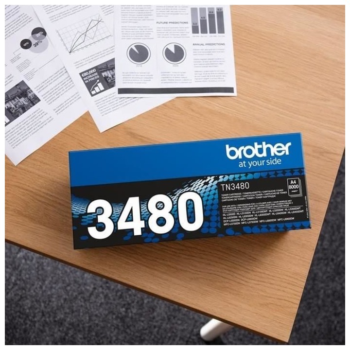 Cartouche de toner BROTHER TN3480 a rendement élevé - Noir