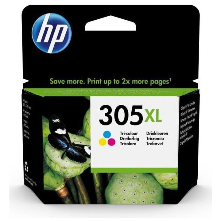 HP 305XL Cartouche d'encre trois couleurs grande capacité authentique