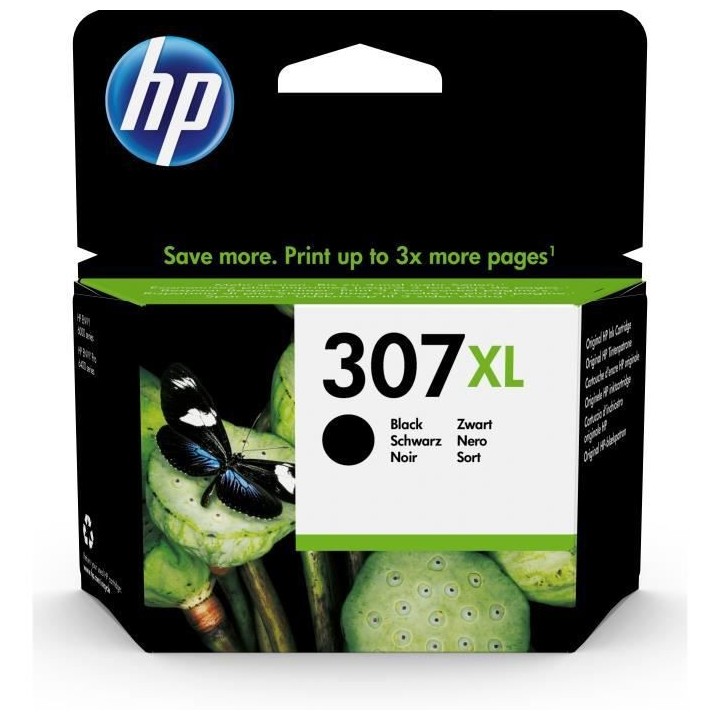 HP 307XL Cartouche d'encre noire grande capacité authentique (3YM64AE