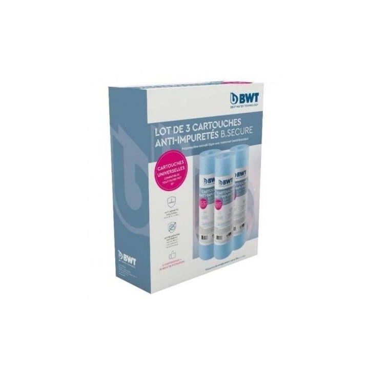 Pack de 3 cartouches - BWT - B.SECURE - Compatible avec tous les filtr