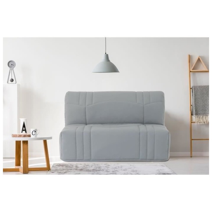Banquette BZ DREAM - Tissu 100% Coton gris clair - Couchage 140x190 cm