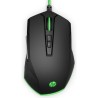 Souris de jeu 200 pour HP Pavilion - Filaire USB - 5 boutons - 3200 DPI - Noir/Vert