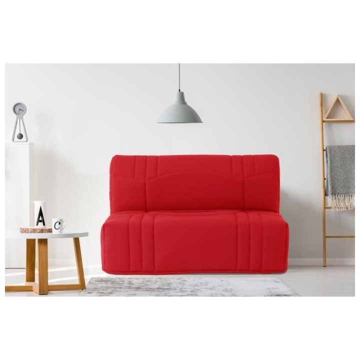 Banquette BZ DREAM - Tissu 100% Coton rouge - Couchage 140x190 cm - Cl