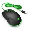 Souris de jeu 200 pour HP Pavilion - Filaire USB - 5 boutons - 3200 DPI - Noir/Vert