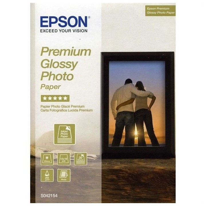 Papier Photo Premium Brillant EPSON - 130x180mm - 30 feuilles - 255g/m
