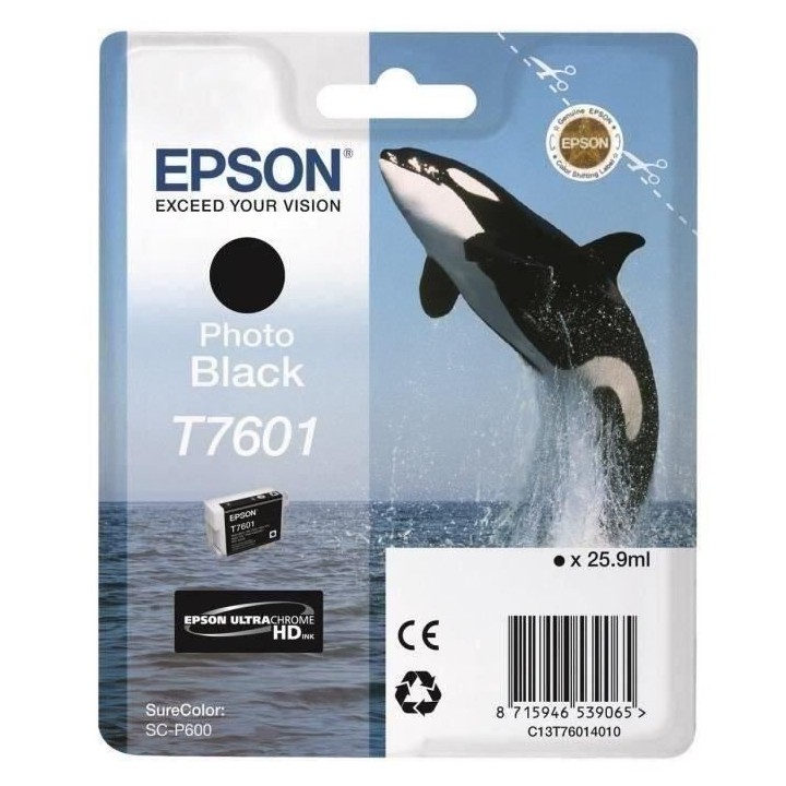 EPSON Cartouche d'encre T7601 Noir - Orque (C13T76014010)