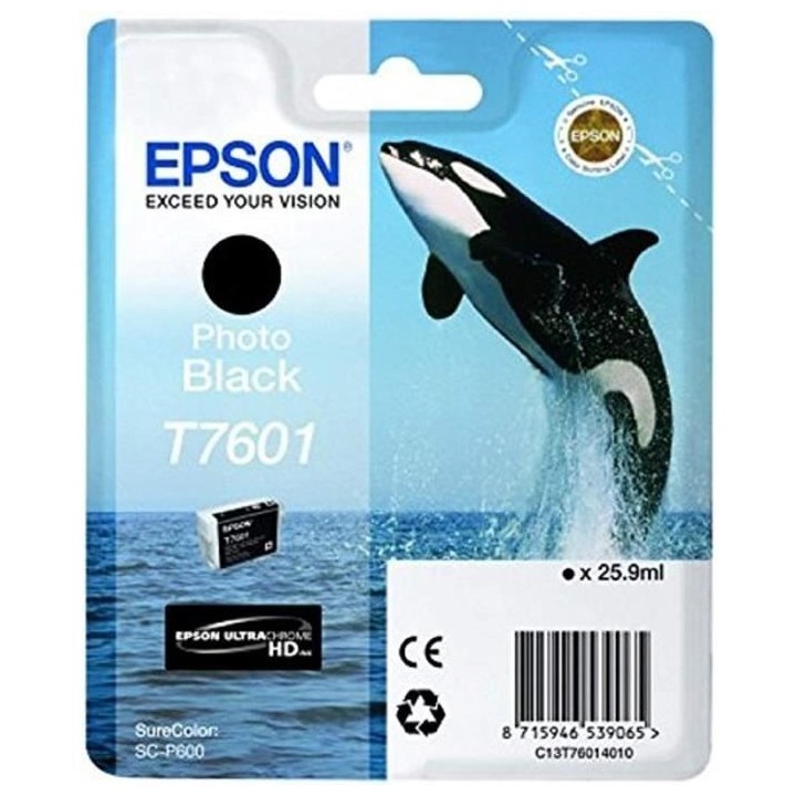 EPSON Cartouche d'encre T7601 Noir - Orque (C13T76014010)