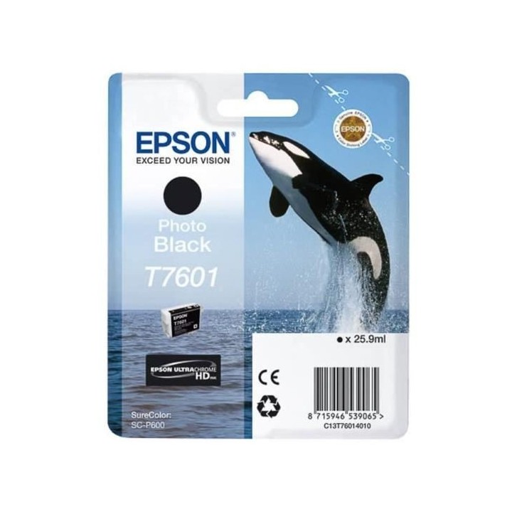 EPSON Cartouche d'encre T7601 Noir - Orque (C13T76014010)