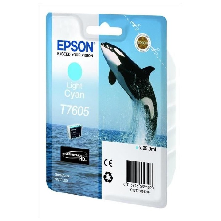EPSON Cartouche d'encre T7605 Cyan clair - Orque (C13T76054010)