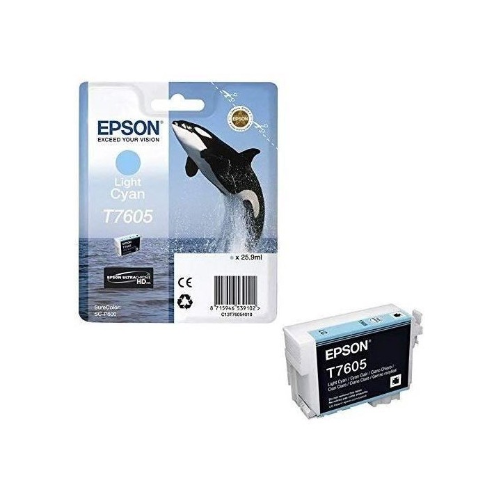 EPSON Cartouche d'encre T7605 Cyan clair - Orque (C13T76054010)