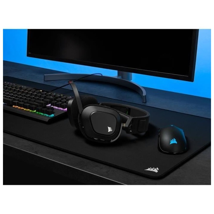 Casque sans fil HS80 RGB - Carbone CORSAIR - Casque micro - Dolby Atmo