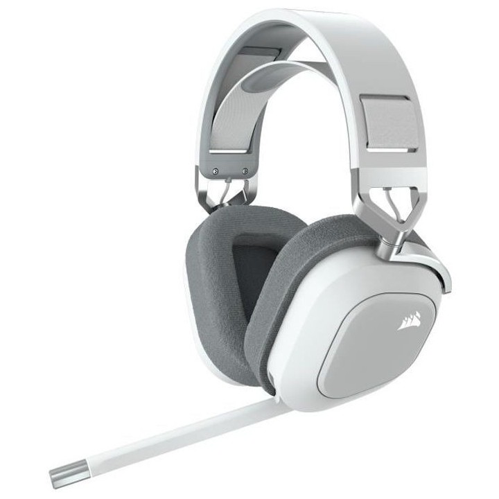 Casque Gaming Sans Fil CORSAIR HS80 RGB Wireless Blanc Son Dolby Atmos