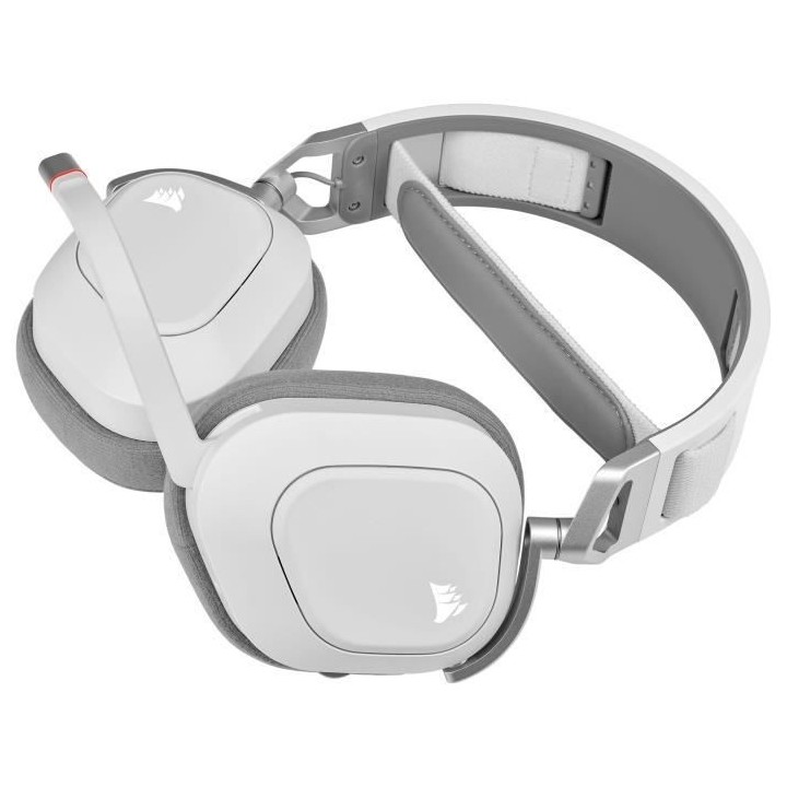 Casque Gaming Sans Fil CORSAIR HS80 RGB Wireless Blanc Son Dolby Atmos