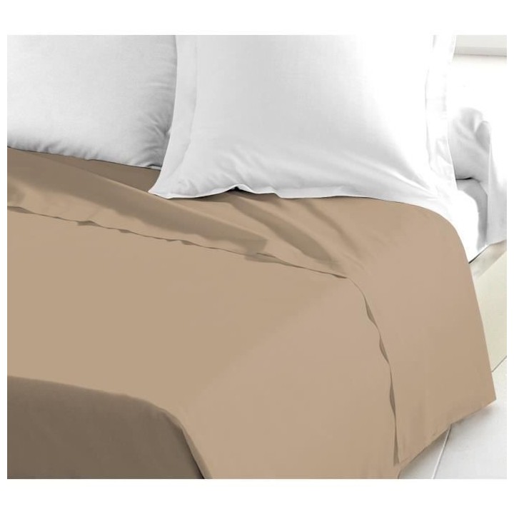 LOVELY HOME Drap Plat 100% coton 180x290 cm beige