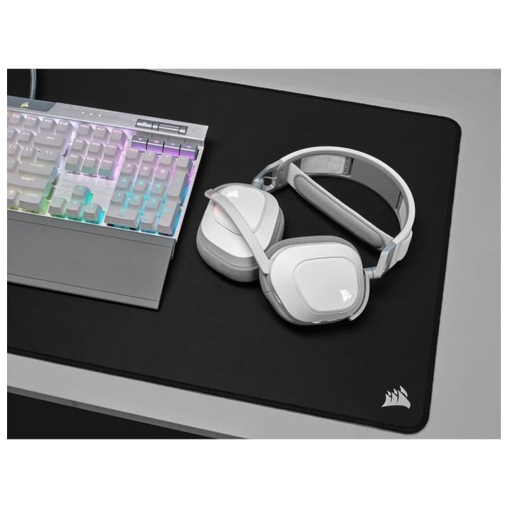 Casque Gaming Sans Fil CORSAIR HS80 RGB Wireless Blanc Son Dolby Atmos