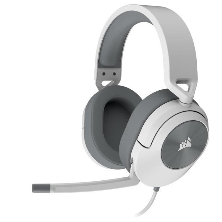 Casque gaming CORSAIR HS55 STEREO - Blanc, Micro-casque filaire jack 3