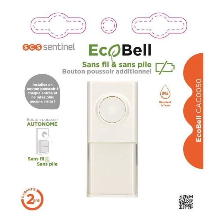 SCS SENTINEL Bouton poussoir additionnel Ecobell CAC0050