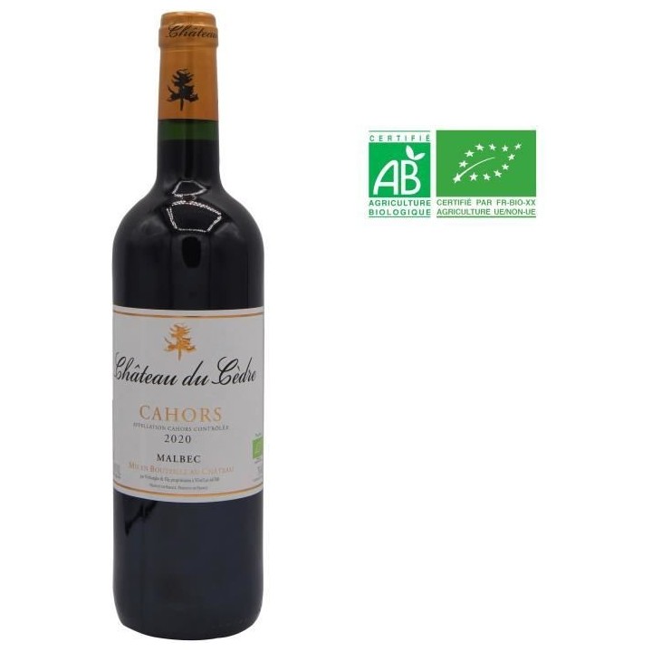 Château du Cedre 2020 Cahors Malbec - Vin de rouge du Sud-Ouest - Bio