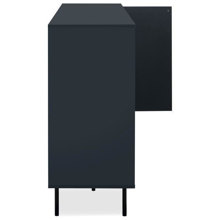 Buffet bas - CARACAS - Décor bleu navy - 2 portes vitrées + 2 portes