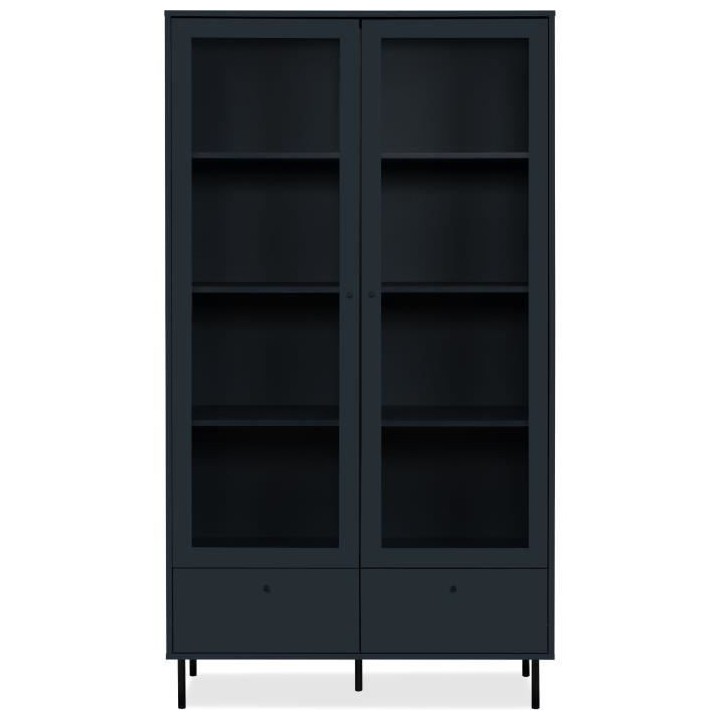 Vitrine buffet haut - Caracas - 2 portes vitrées et 2 tiroirs - 100 x