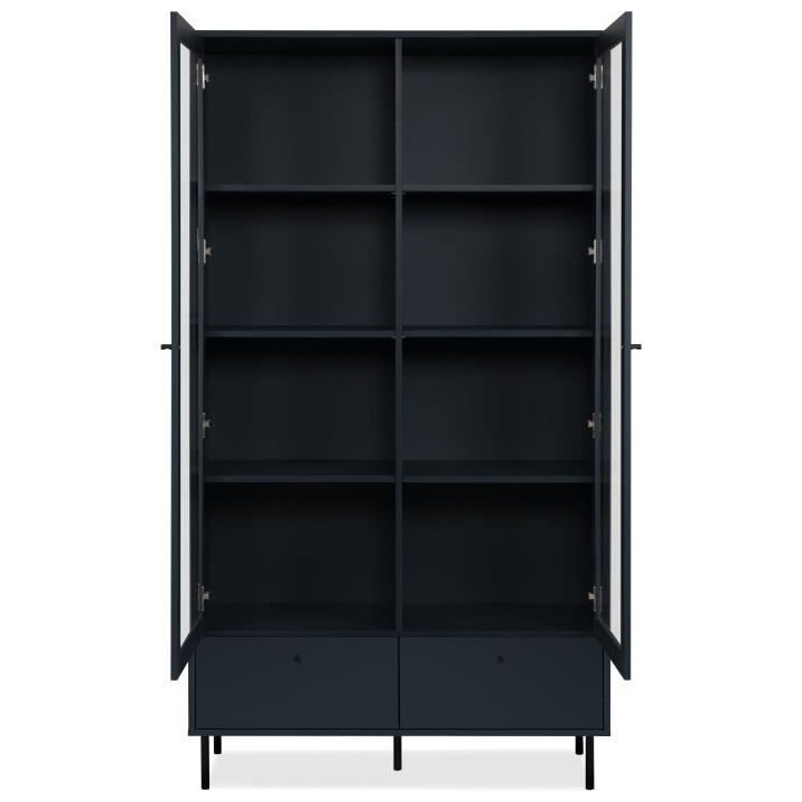 Vitrine buffet haut - Caracas - 2 portes vitrées et 2 tiroirs - 100 x