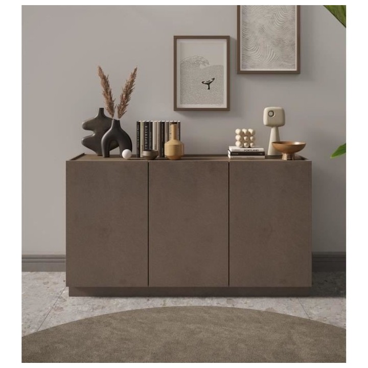 Buffet haut FIRENZE - Bronze et Chene Mercure - 3 portes - Style conte