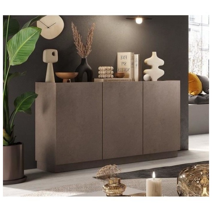 Buffet haut FIRENZE - Bronze et Chene Mercure - 3 portes - Style conte