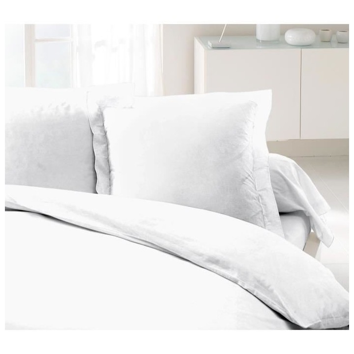 LOVELY HOME Lot de 2 Taies d'Oreillers 100% coton 63x63 cm blanc