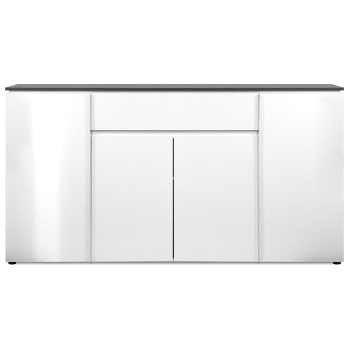 Buffet Brest - Décor Matera / blanc brillant - Panneaux de particules