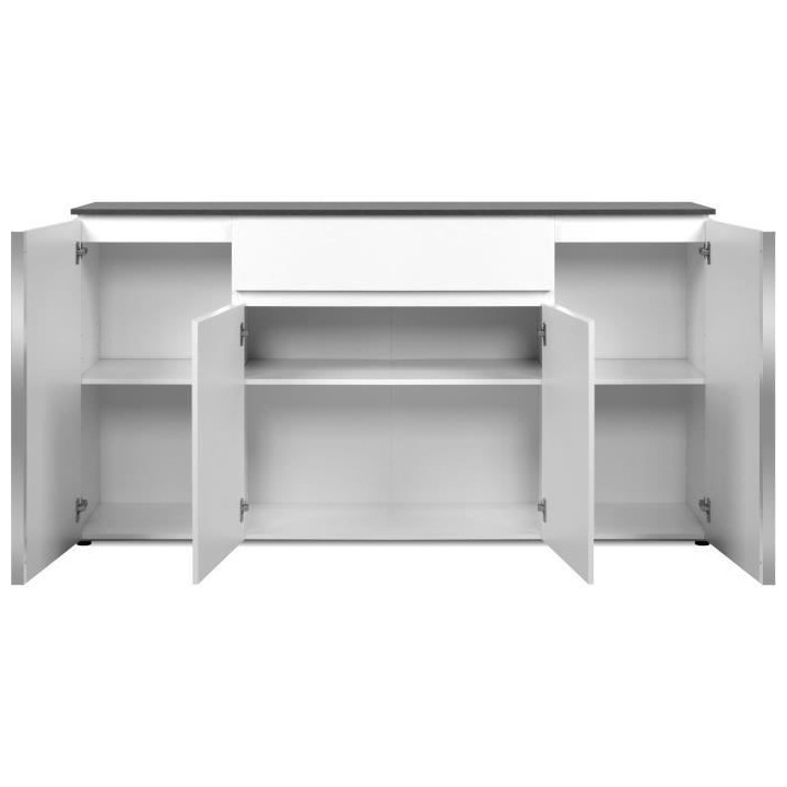 Buffet Brest - Décor Matera / blanc brillant - Panneaux de particules