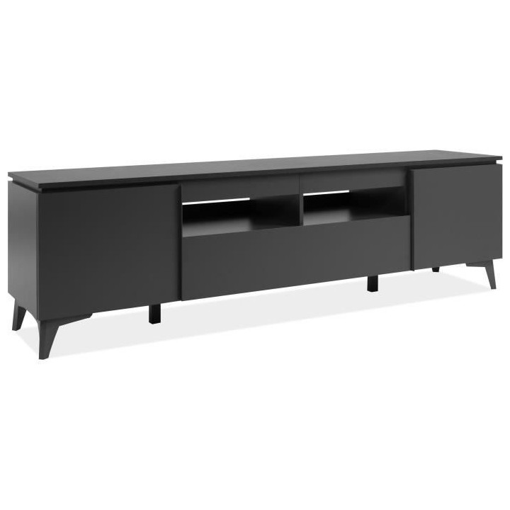 Meuble TV - Bertrix 56A - Ardoise / anthracite - 177x51,5x40 cm - 2 po