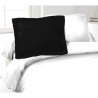 LOVELY HOME Lot de 2 Taies d'Oreillers 100% coton 50x70 cm - Noir