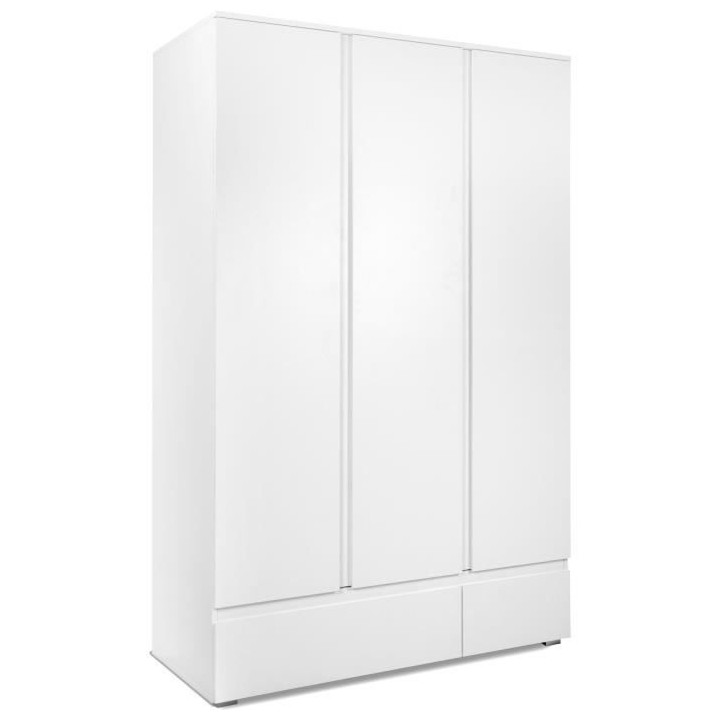 Armoire IMAGE 60B - Décor blanc mat - 3 portes + 2 tiroirs - L121,6 x