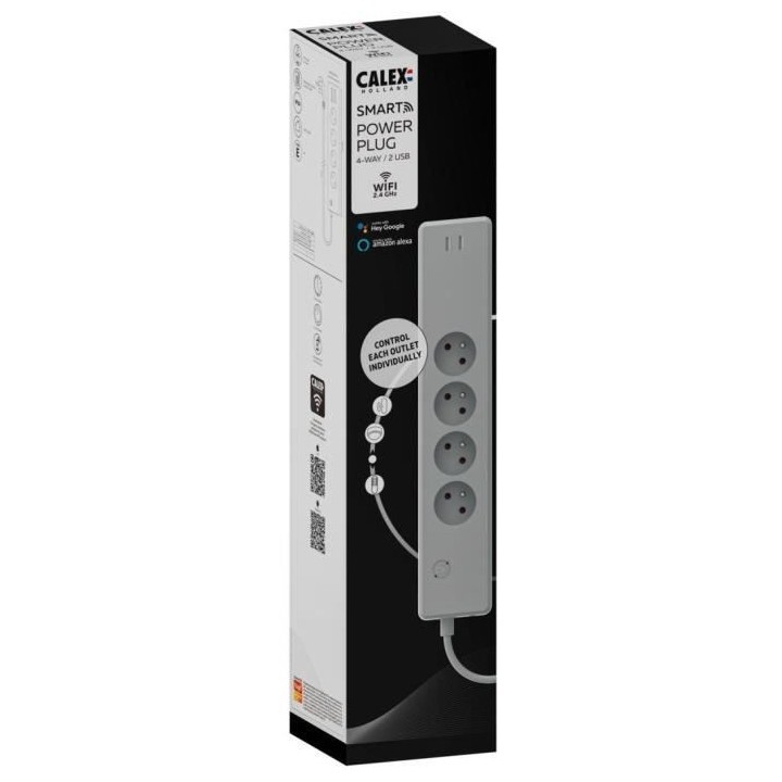 Multiprise intelligente - CALEX - 4 voies BE / FR + 2 USB