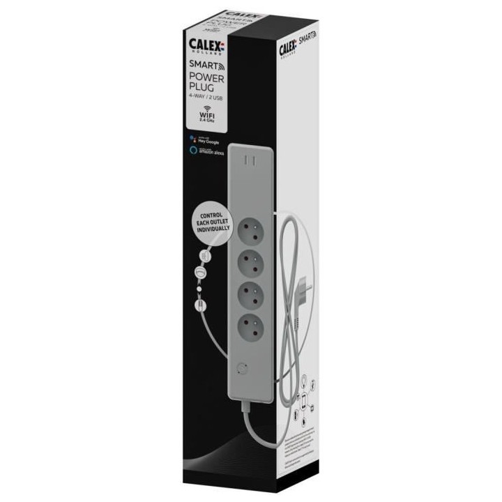 Multiprise intelligente - CALEX - 4 voies BE / FR + 2 USB
