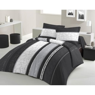 LOVELY HOME Parure de couette Coton CONFUSSUS Noir 200x200cm