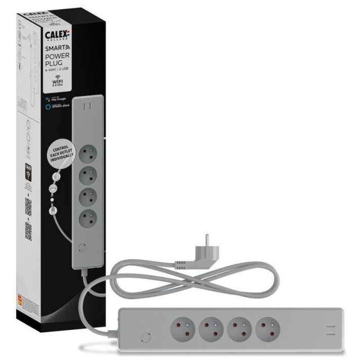 Multiprise intelligente - CALEX - 4 voies BE / FR + 2 USB