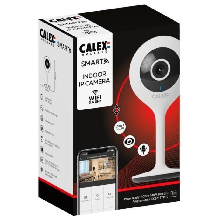 Caméra d'intérieur - CALEX - 1080 P - Full HD - Vision nocturne