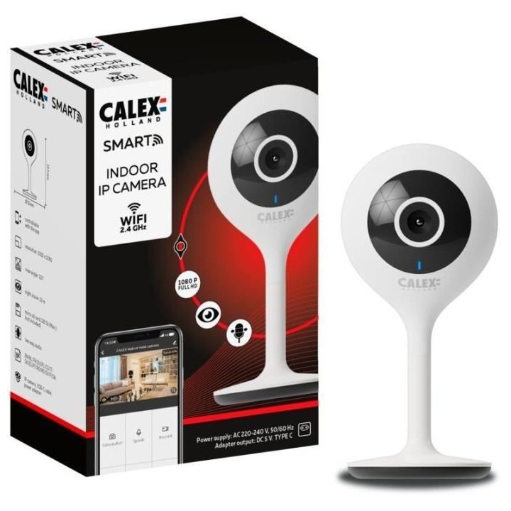 Caméra d'intérieur - CALEX - 1080 P - Full HD - Vision nocturne