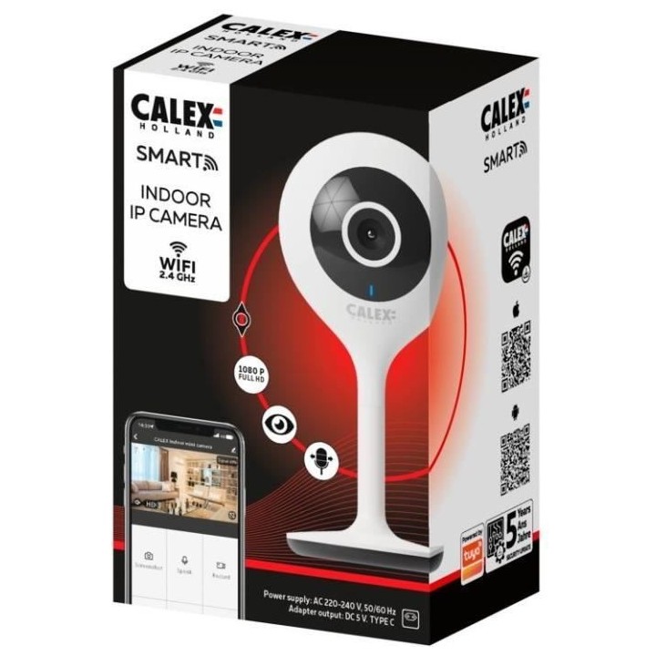 Caméra d'intérieur - CALEX - 1080 P - Full HD - Vision nocturne