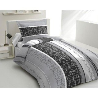 LOVELY HOME Parure de couette Coton CONFUSSUS Gris 140x200cm