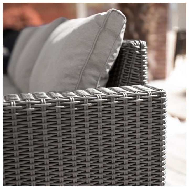 Salon de jardin imitation résine tressée ALLIBERT avec table basse -