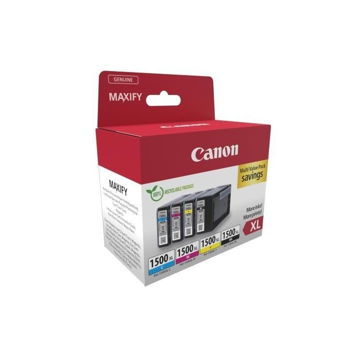 Multipack cartouches d'encre - CANON - PGI-1500XL Noir/Cyan/Magenta/Ja